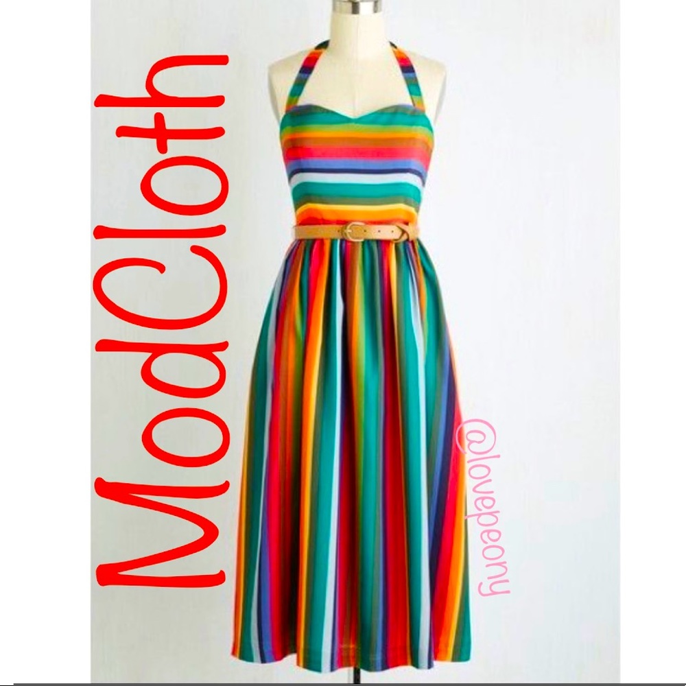 ModCloth My Zest Intensions Rainbow Dress